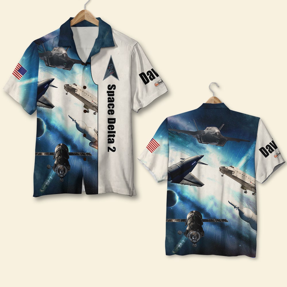 Military Spaceship, Spacecraft, Space Shuttle, Personalized Space Force Hawaiian Shirt, Military Gift with Custom Military Unit 01qhqn090522 - Hawaiian Shirts - GoDuckee