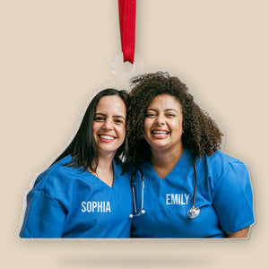 Custom Nurse Photo Ornament, Christmas Tree Decor - Ornament - GoDuckee