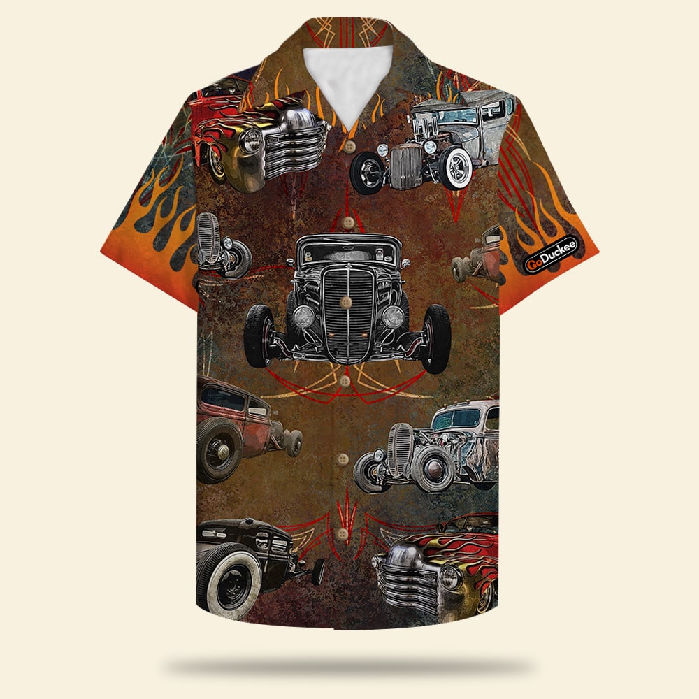 Personalized Hawaiian Shirt - Hot Rod Pattern - Hawaiian Shirts - GoDuckee