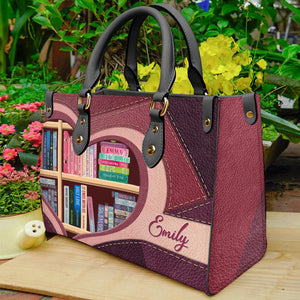 Custom Book Titles Leather Bag, Gift For Book Lovers - Leather Bag - GoDuckee