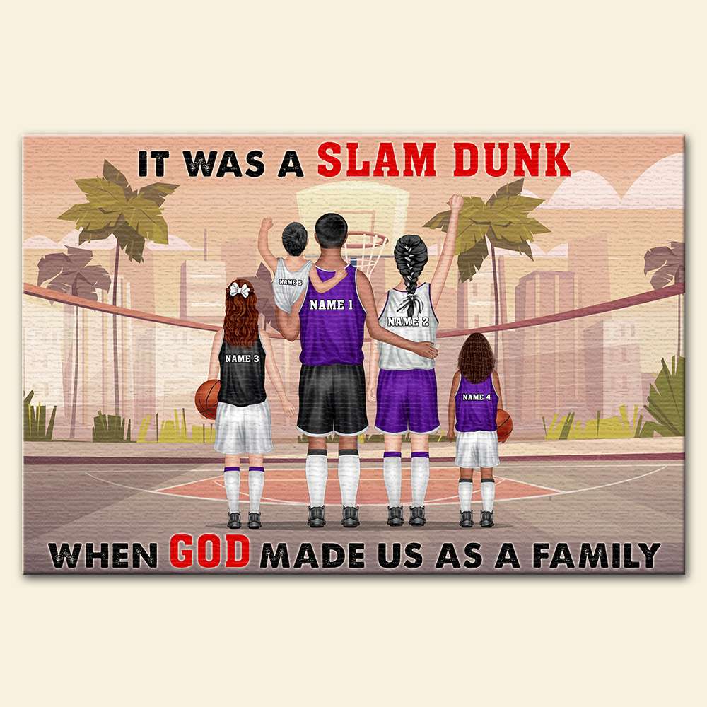 Personalized Basketball Family Poster - It Was A Slam Dunk - Poster & Canvas - GoDuckee