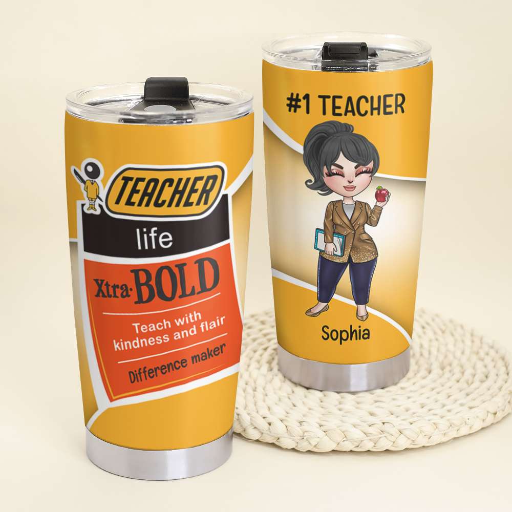 Personalized Teacher Tumbler - Teaching With Flair - Teacher Life - GoDuckee