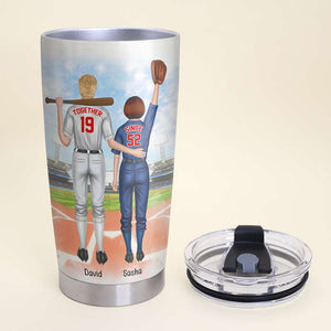 Personalized Baseball Couple Tumbler - I'll Always Be Your Biggest Fan - Tumbler Cup - GoDuckee