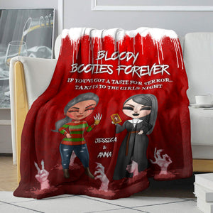 Bloody Booties Forever, Personalized Halloween Blanket Gift For Besties - Blanket - GoDuckee