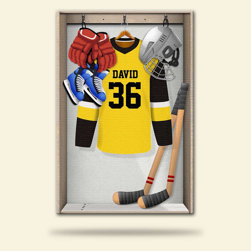 Personalized Hockey Apparel and Equipment Poster - Custom Name, Number - Poster & Canvas - GoDuckee