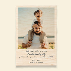 Dad Make Life A Dream Personalized Canvas Print, Dad Gift - Poster & Canvas - GoDuckee