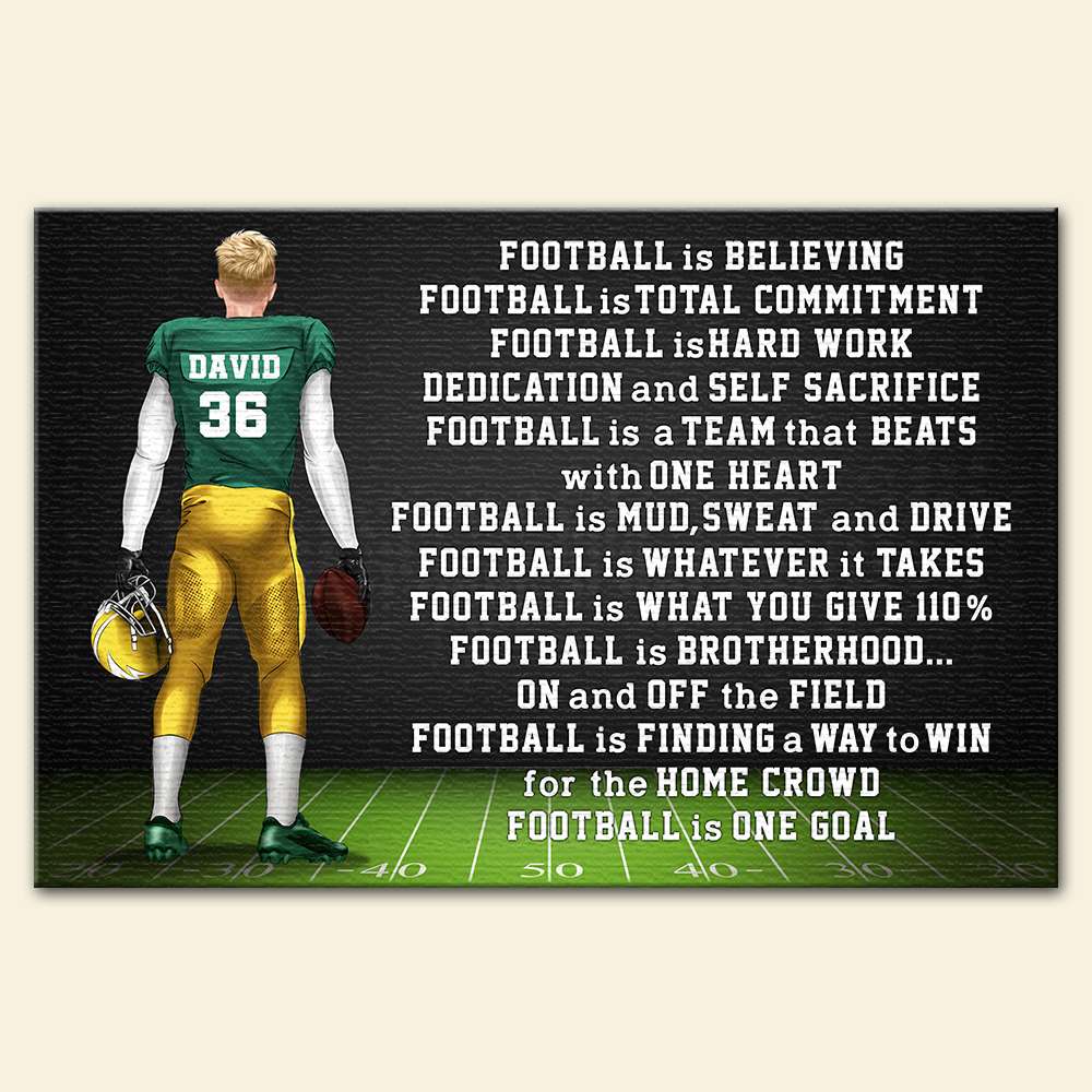 Personalized American Football Players Poster - Football Is Believing Football Is One Goal - Poster & Canvas - GoDuckee