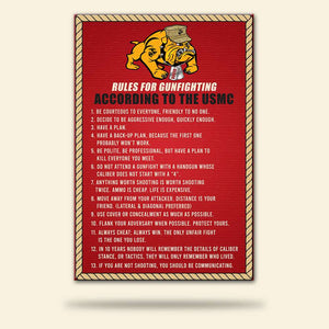 Marine Poster - Rules for Gunfighting - Pitbull Marine - Poster & Canvas - GoDuckee