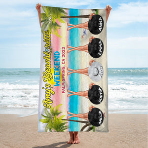 Party Beachlorette Weekend - Personalized Beach Towel - Gifts For Best Friends, Salty Sisters, Besties - Beach Towel - GoDuckee