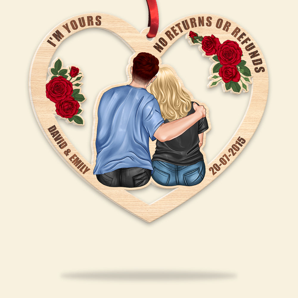 Couple I'm Yours - No Returns Or Refund Personalized Acrylic Ornament - Ornament - GoDuckee