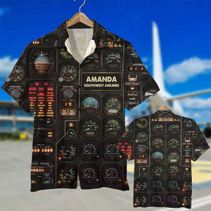 Pilot Seaplane Control Panel Hawaiian Shirt - Custom Name & Number - Hawaiian Shirts - GoDuckee