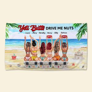 Yeti Butts Drive Me Nuts, Besties Holiday Beach Towel Gift For Bestfriend - Beach Towel - GoDuckee