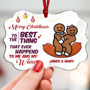 Merry Christmas To The Best Thing Naughty Couple Medallion Acrylic Ornament - Ornament - GoDuckee