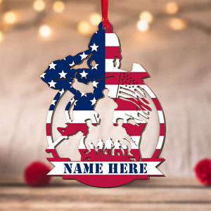 Veteran Remember The Fallen, 2 Layered Mix Ornament, Veteran Christmas Gift - Ornament - GoDuckee