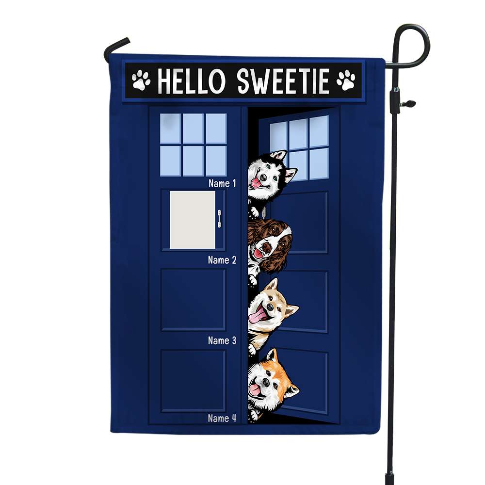 Personalized Gift For Dog Lover, Hello Sweetie Custom Flag - Flag - GoDuckee
