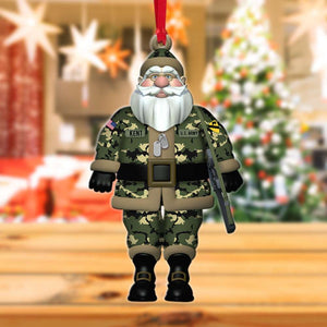 Veteran Mr. Claus Personalized Acrylic Ornament - Ornament - GoDuckee