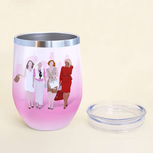Bestie Friends Wine Tumbler - Custom Name - Deams Change Trends Come and Go But Friendships Never Go Out of Style - Wine Tumbler - GoDuckee