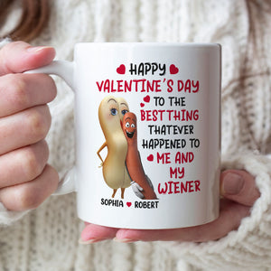 Happy Valentine’s Day To Me And My Wiener - Couple Mug, Personalized Coffee Mug - Funny Anniversary Gift For Couple - Coffee Mug - GoDuckee