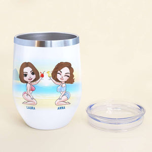 Laugh So Hard Pee A Little, Personalized Wine Tumbler, Gifts for Besties - Wine Tumbler - GoDuckee