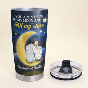 You Are My Sun My Moon And My All Stars Personalized Couple Tumbler Cup - Tumbler Cup - GoDuckee