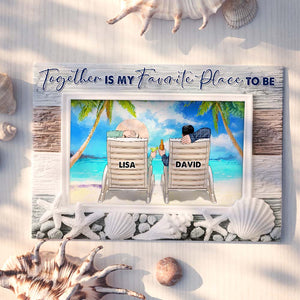 Couple Relaxing Deck Chair, Together Is My Favorite Place - Personalized Canvas Print - Poster & Canvas - GoDuckee