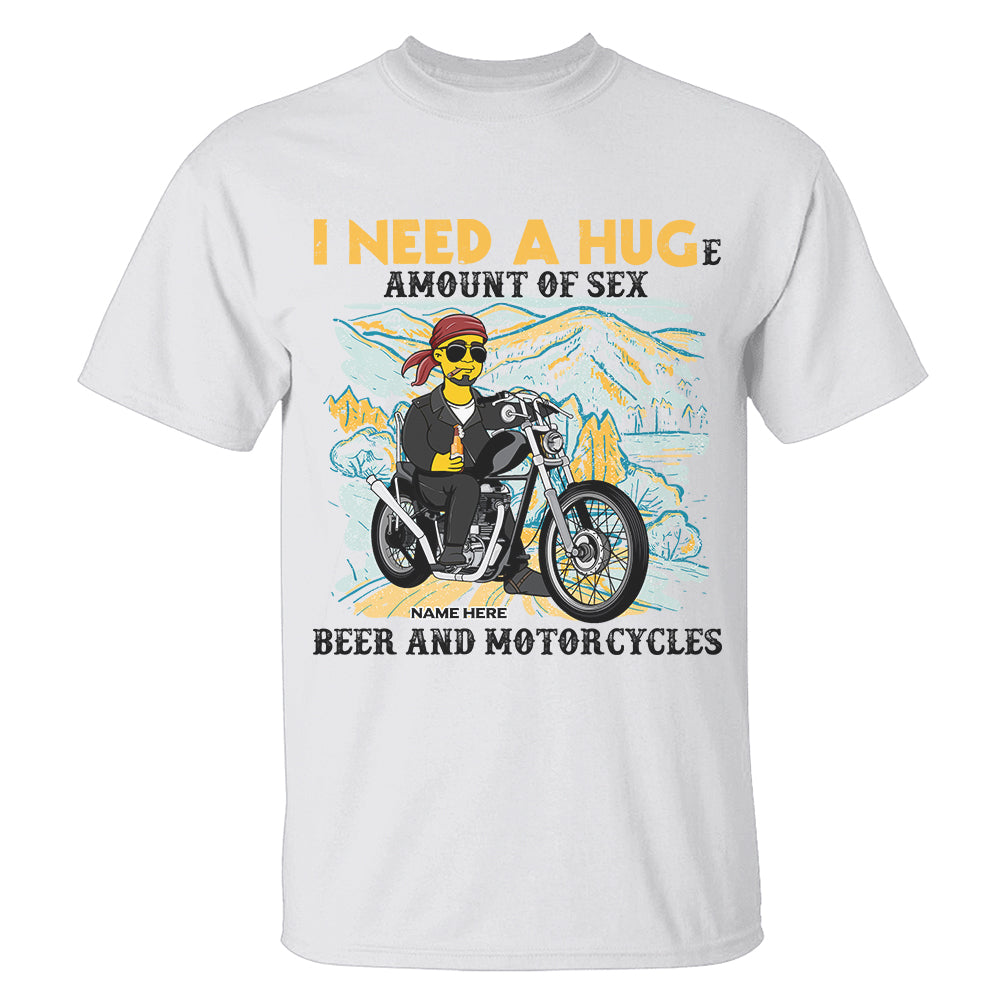 Simpsonalized Gifts Shirt Ideas For Biker, I Need a Huge Amount of Sex, Beer and Motorcycles Custom Shirts - Shirts - GoDuckee