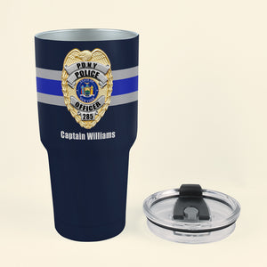 Police Badge with Customized State Seal - Personalized Tumbler Cup - Gift for Police - Drinkware - GoDuckee