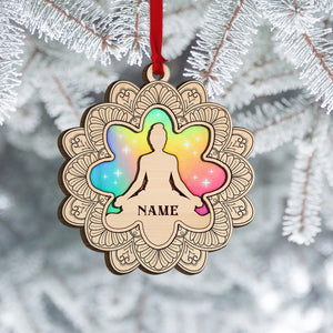Yoga Pose - Personalized Wood Ornament - Gift for Yoga Lovers - Ornament - GoDuckee