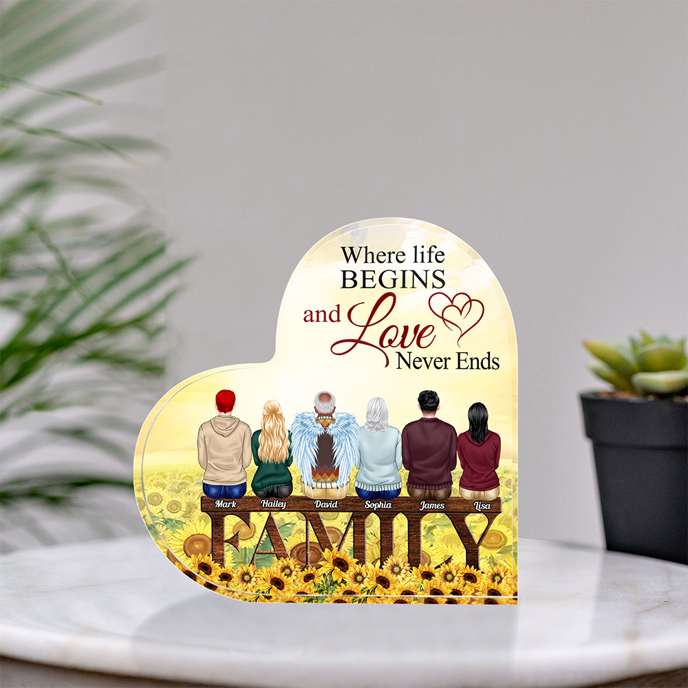 Where Life Begins And Love Never Ends Personalized Family Plaque, Gift For Family - Decorative Plaques - GoDuckee