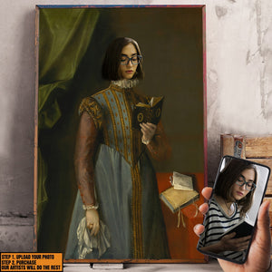 Custom Image Girl Reading Book Renaissance Wall Art - Poster & Canvas - GoDuckee
