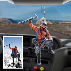 Mountaineering Personalized Flat Car Ornament - Ornament - GoDuckee