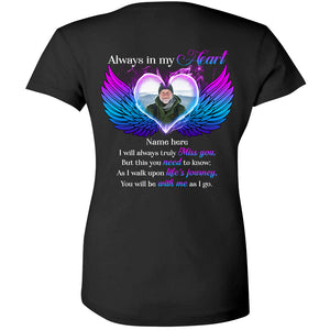 Personalized Memories Of Dad/Mom/Wife/Husband in Heaven Gifts, Always in my heart, Custom Shirts - Shirts - GoDuckee