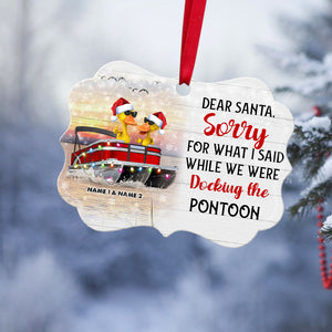 Dear Santa, Docking The Pontoon - Personalized Duck Christmas Ornament - Christmas Gift For Pontoon Lover - Ornament - GoDuckee