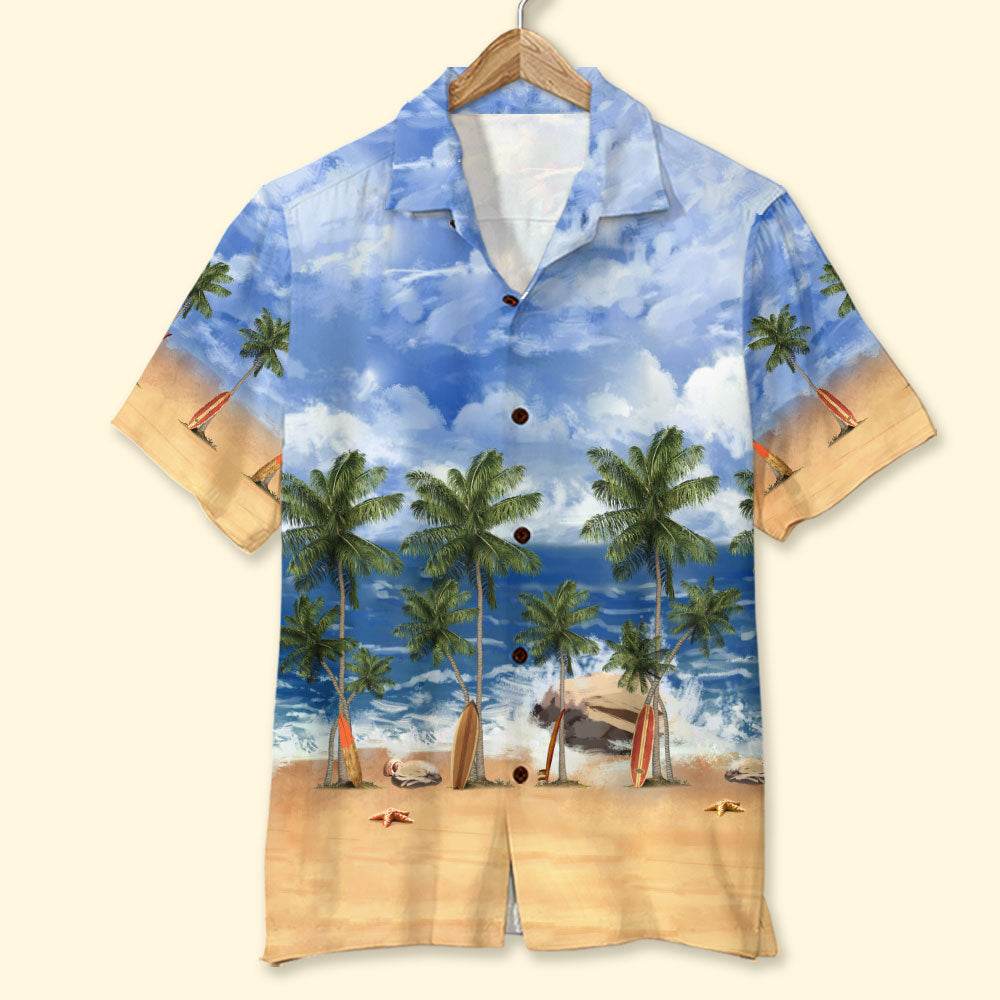 Summer Beach Pattern Hawaiian Shirt, Aloha Shirt, Gift For Him - Hawaiian Shirts - GoDuckee