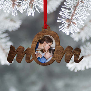 Mom Upload Photo Personalized Wood Ornament, Gift For Family - Ornament - GoDuckee