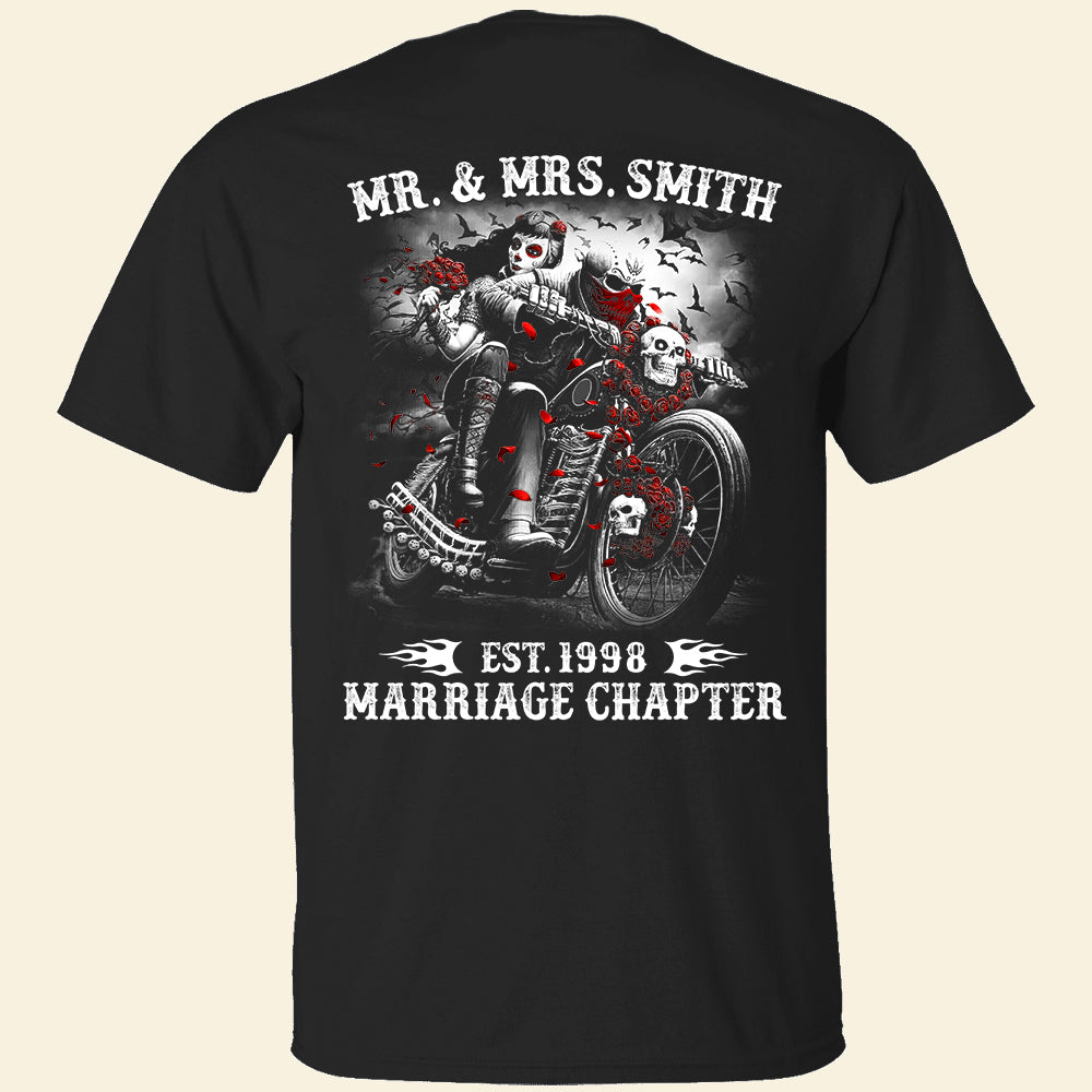 Marriage Chapter - Personalized Couple Biker Shirt - Gift for Speed Couple - Shirts - GoDuckee