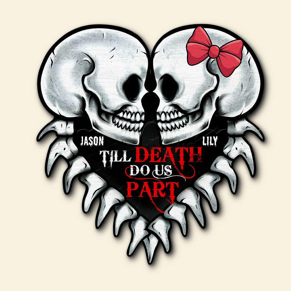 Couple Till Death Do Us Part, Personalized Wood Sign - Wood Sign - GoDuckee