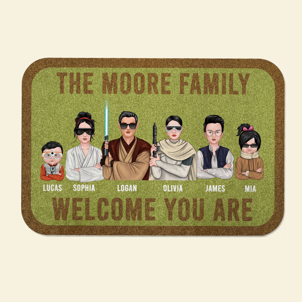 Personalized S. W. Doormat - Welcome You Are - Family Front View - Doormat - GoDuckee