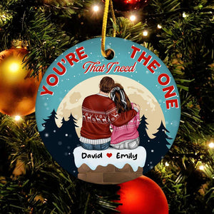 You're The One That I Need, Couple Christmas Ceramic Circle Ornament Gift - Ornament - GoDuckee