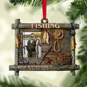 Custom Fishing Photo Ornament, Christmas Tree Decor - Ornament - GoDuckee