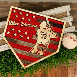 Personalized Baseball Team 2 Layers Wood Sign Gift For Baseball Lovers - Wood Sign - GoDuckee