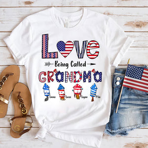 Love Being Called Grandma Personalized Family 4th Of July Shirt Gift For Family - Shirts - GoDuckee