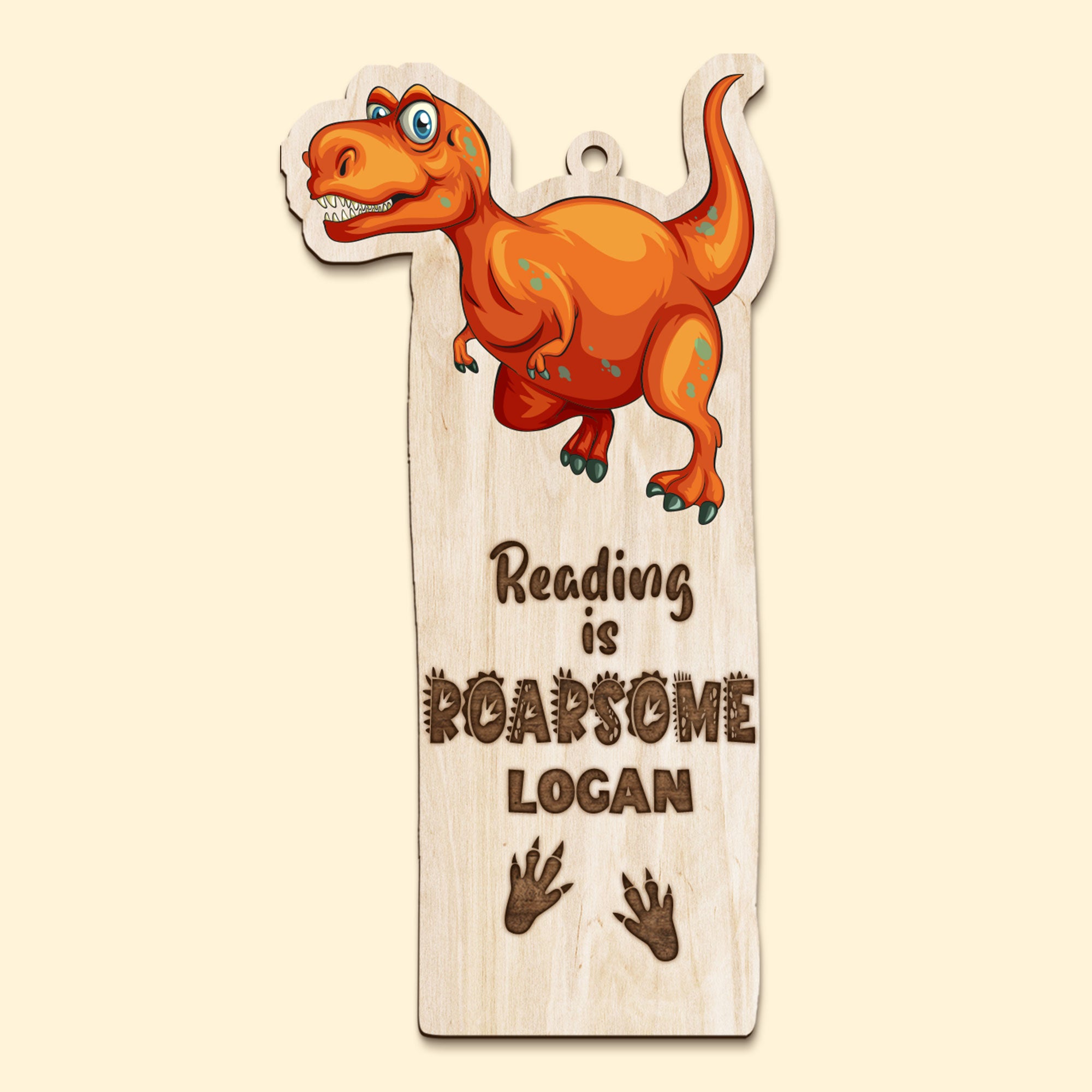 Reading Is Roarsome Personalized Dinosaur Wooden Bookmark Gift For Book Lovers - Bookmarks - GoDuckee