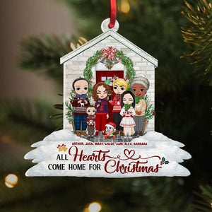 All Hearts Come Home For Christmas, Personalized Shape Ornament Christmas Gift For Family - Ornament - GoDuckee