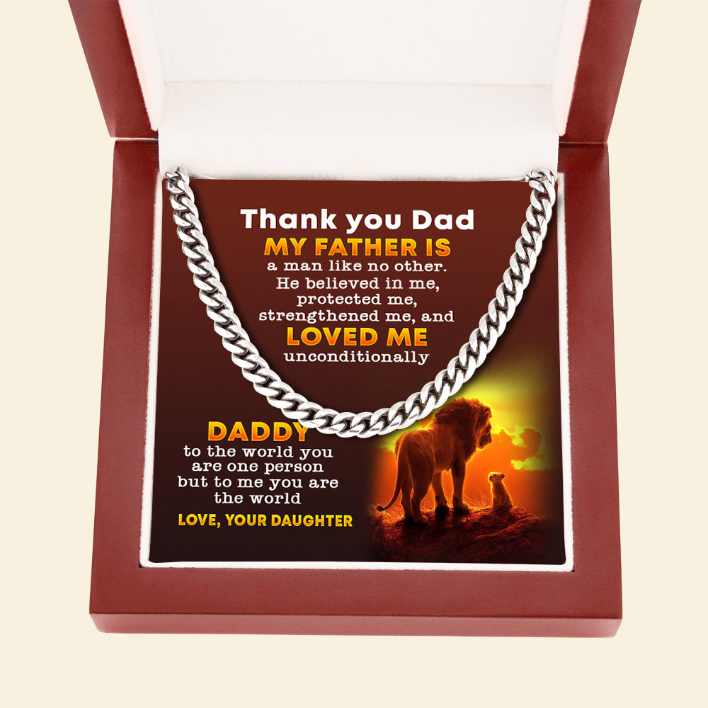 Father A Man Like No Other - Personalized Cuba Link Chain - Gift for Dads - Jewelry - GoDuckee