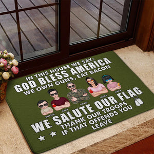 Veteran In This House We Say - Personalized Doormat - Doormat - GoDuckee