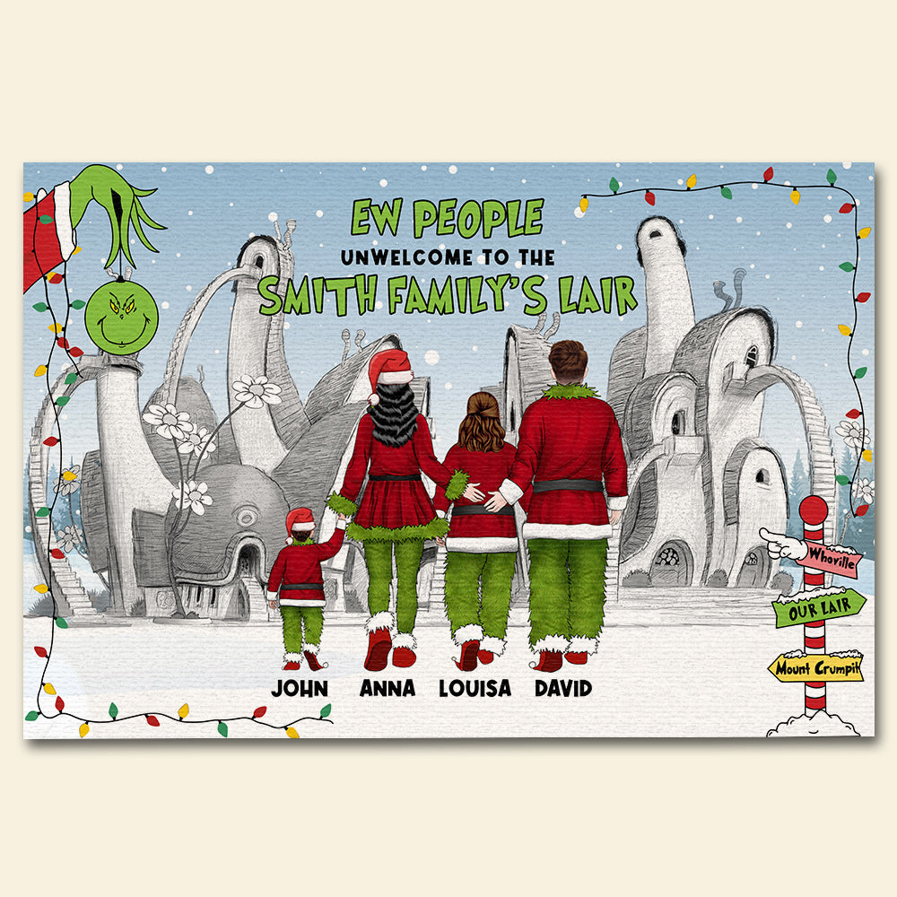 Ew People Unwelcome To The Family Personalized Doormat - Doormat - GoDuckee