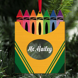 Personalized Teacher Ornament, Custom Monogram Name, Christmas Tree Decor - Ornament - GoDuckee