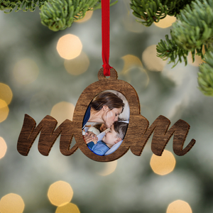 Mom Upload Photo Personalized Wood Ornament, Gift For Family - Ornament - GoDuckee