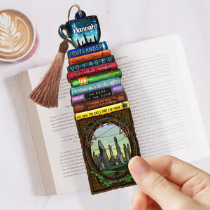 Personalized Outlander Bookmark - Gift For Book Lover - Book Stack Pattern - Bookmarks - GoDuckee